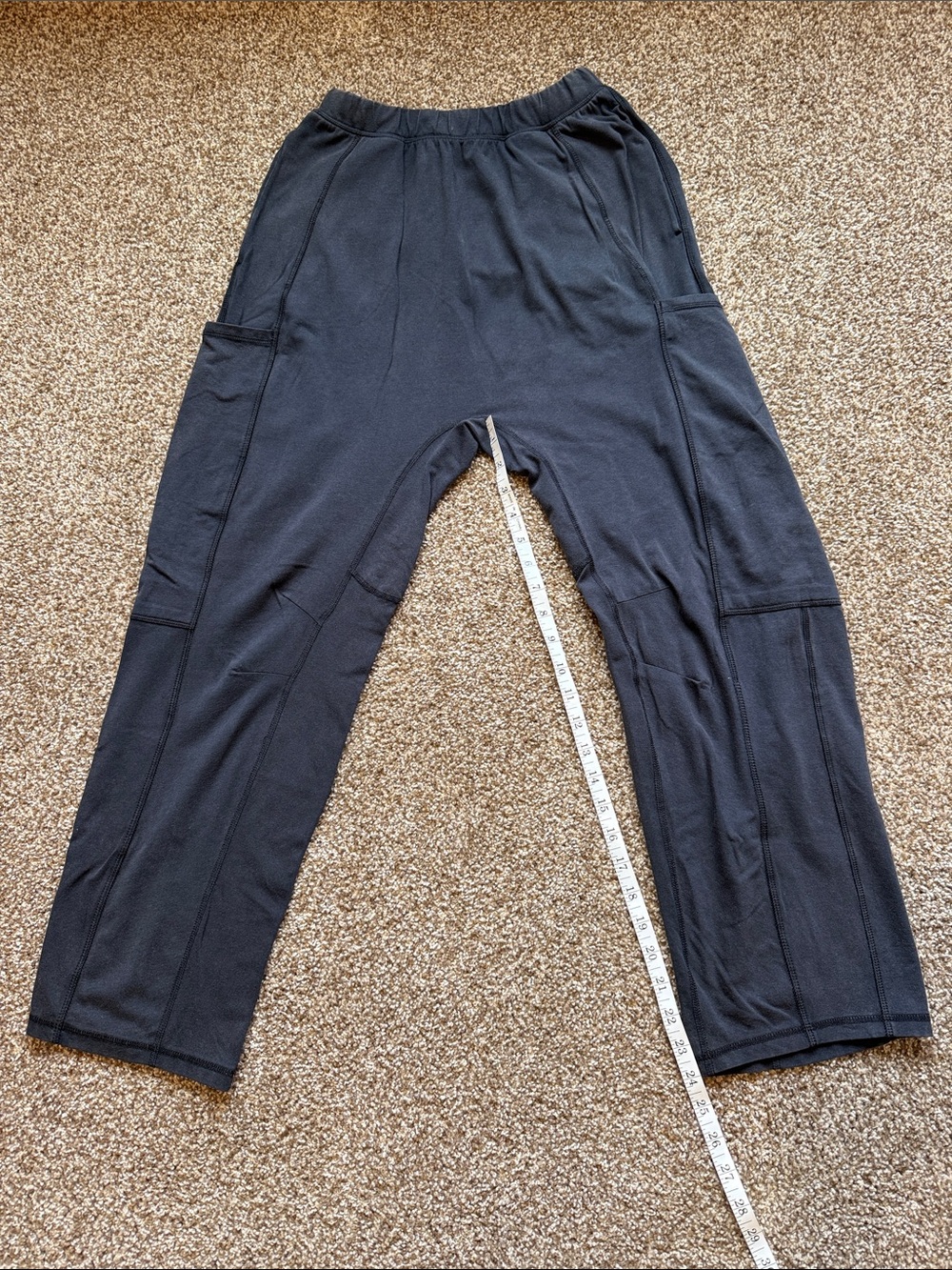 Free People movement Black Elastic-Waist Cargo Joggers